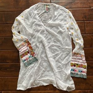 Johnny Was Embroidered eyelet White Long Sleeve